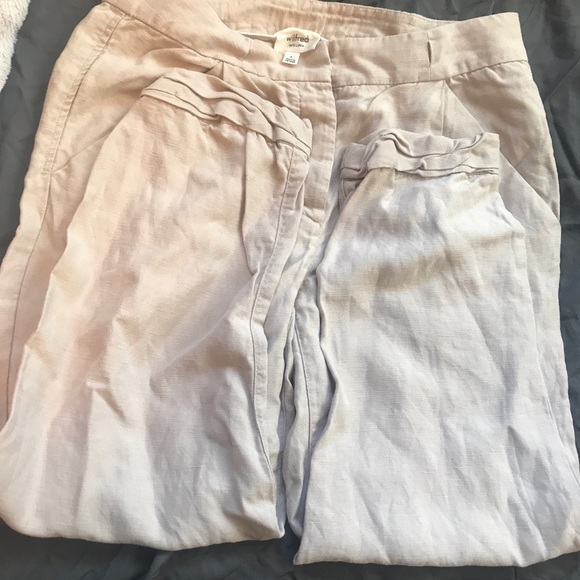 Wilfred Pants | Aritzia Wilfred Pink Linen Pants - Picture 3 of 4